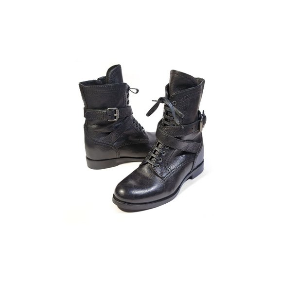 PRADA Combat Boots Black Leather Lace Up Boots Size 36 | 6 *PRIMO* - Picture 6 of 11
